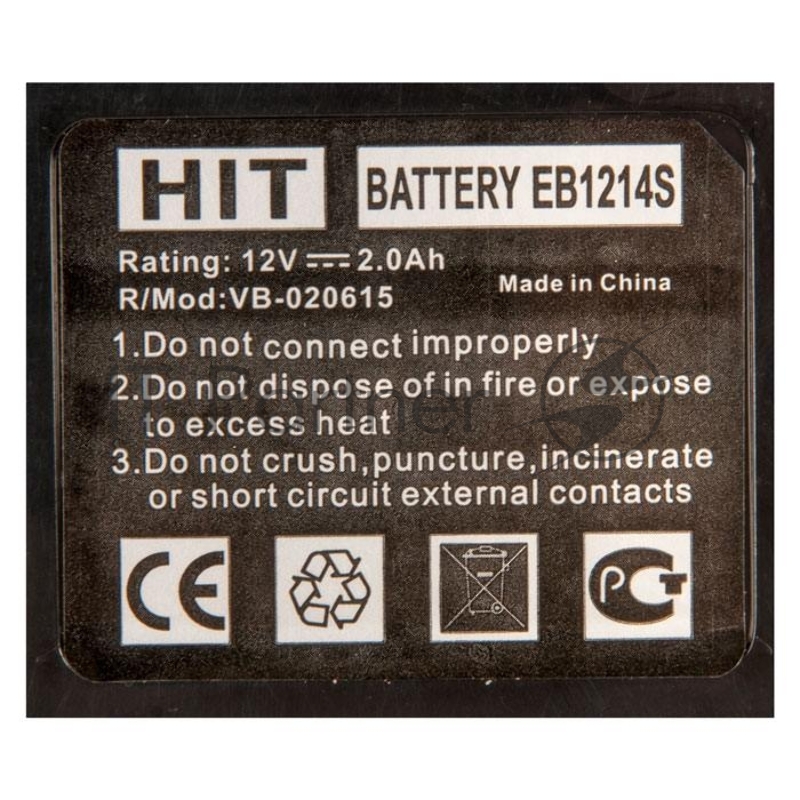 Аккумулятор для HITACHI (p/n: EB 1212S, EB 1214L, EB 1214S, EB 1220BL, EB 1220HL), 2.0Ah 12V