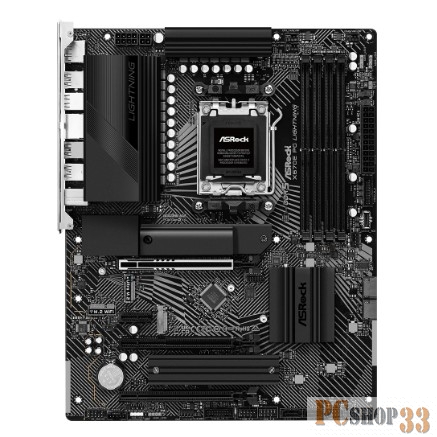 Материнская плата ASRock X670E PG LIGHTNING, Socket AM5, AMD X670, 4xDDR5-4800, HDMI+DP, 3xPCI-Ex16, 1xPCI-Ex1, 4xSATA3(RAID 0/1/10), 4xM.2, 8 Ch Audio, 1x2.5GLan, (4+4)xUSB2.0, (7+4)xUSB3.2, (1+1)xUSB3.2 Type-C™, ATX, RTL {}