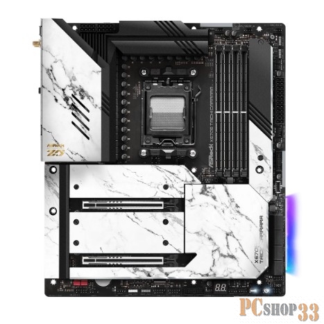 Материнская плата ASRock X670E TAICHI CARRARA, Socket AM5, AMD X670, 4xDDR5-4800, HDMI, 2xPCI-Ex16, 8xSATA3, 4xM.2, 6 Ch Audio, 1x2.5GLan, WiFi, (4+4)xUSB2.0, (8+4)xUSB3.2, (0+1)xUSB3.2 Type-C™, (2+0)xUSB4 Type-C™, ATX, RTL {}