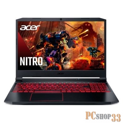 Ноутбук Acer Nitro 5 AN515-57-55ZS 15.6(1920x1080)/Intel Core i5 11400H(2.7Ghz)/16384Mb/512SSDG GeForce RTX3060(6144Mb)/Cam/BT/WiFi/war 1y/2.3kg/Black/Win11Home + EN kbd Английская клавиатура