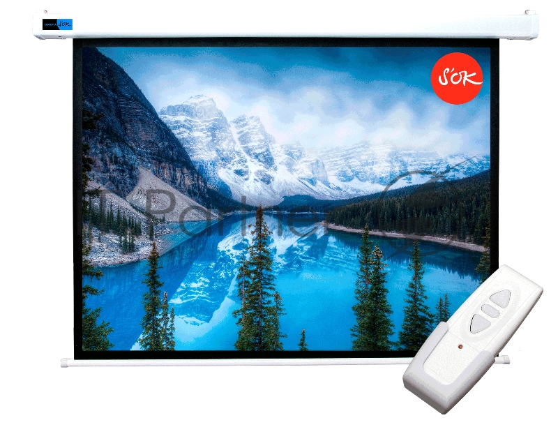 Экран Cinema SOK SCPSM-200x150 100 4:3 настенно-потолочный, моторизов White, белый корпус