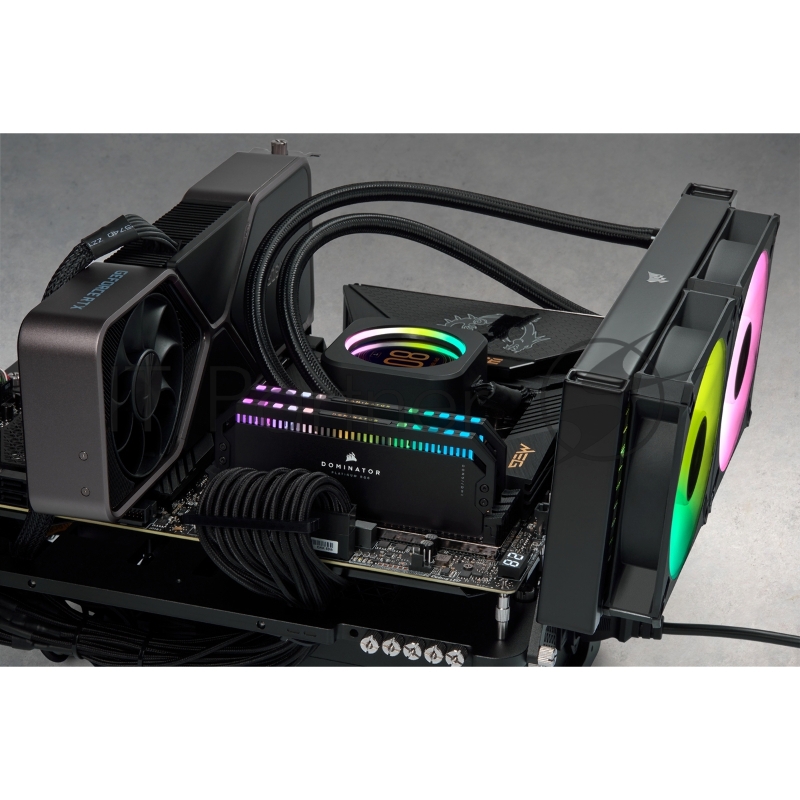 Память оперативная Corsair DDR5, 5600MHz 64GB 2x32GB DIMM, Unbuffered, 40-40-40-77, OC PMIC, XMP 3.0, DOMINATOR PLATINUM RGB DDR5 Black Heatspreader, RGB LED, 1.25V