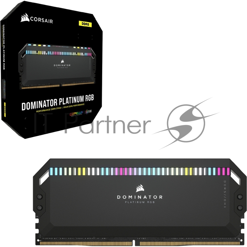 Память оперативная Corsair DDR5, 5600MHz 64GB 2x32GB DIMM, Unbuffered, 40-40-40-77, OC PMIC, XMP 3.0, DOMINATOR PLATINUM RGB DDR5 Black Heatspreader, RGB LED, 1.25V