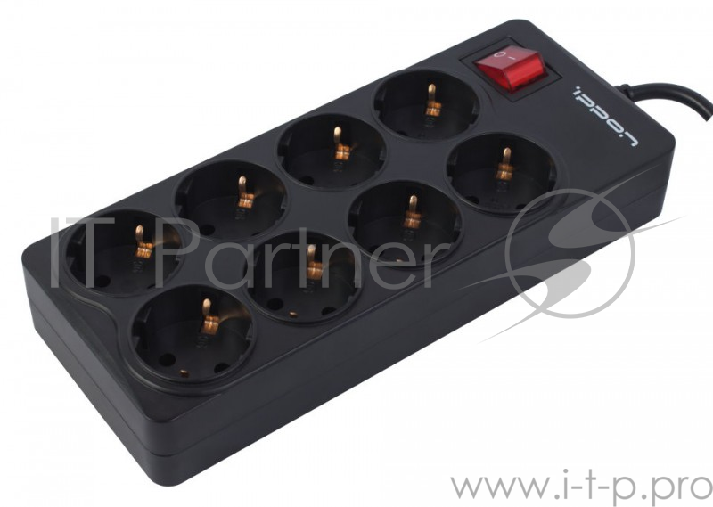 Сетевой фильтр Ippon BK-258 5м (8 розеток) черный (коробка)