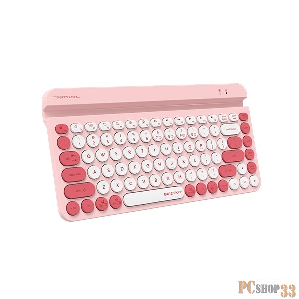 Клавиатура A4Tech Fstyler FBK30 розовый USB беспроводная BT/Radio slim Multimedia (FBK30 RASPBERRY)