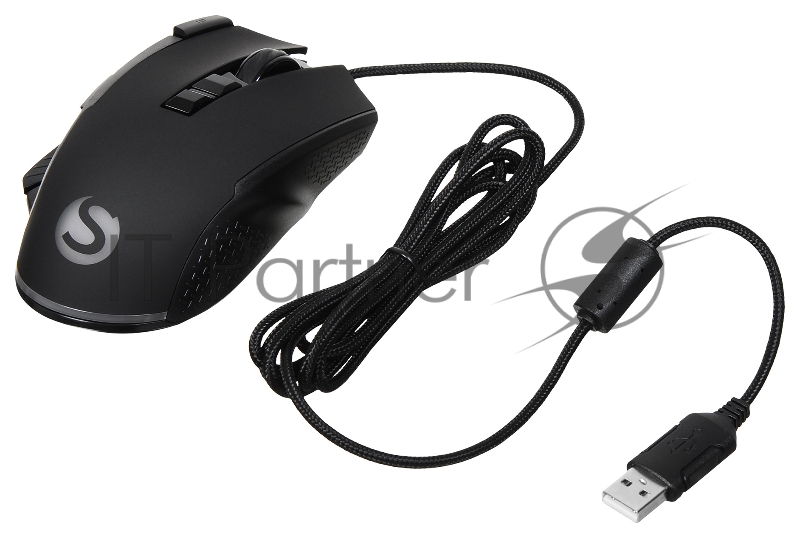 Мышь SunWind SW-M850G черный оптическая (6400dpi) USB для ноутбука (9but)