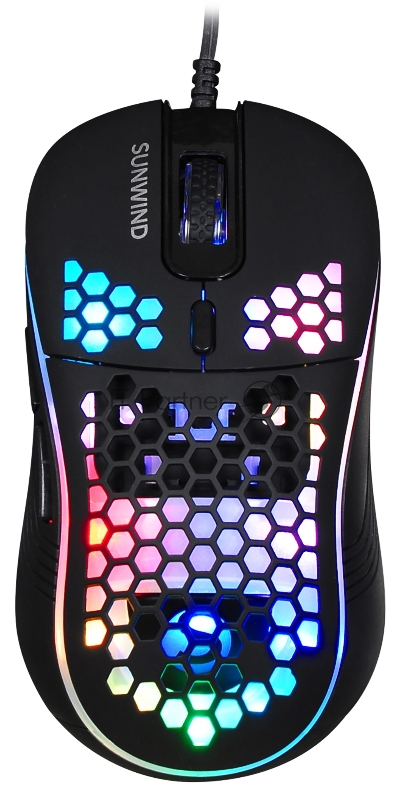 Мышь SunWind SW-M800G черный оптическая (3200dpi) USB для ноутбука (6but)