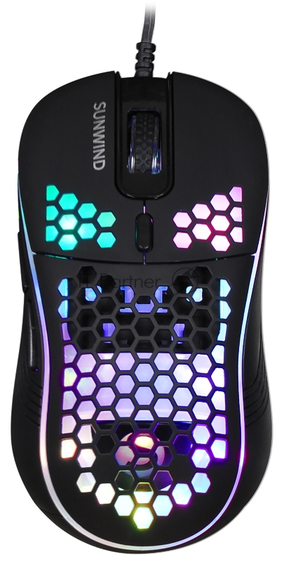 Мышь SunWind SW-M800G черный оптическая (3200dpi) USB для ноутбука (6but)