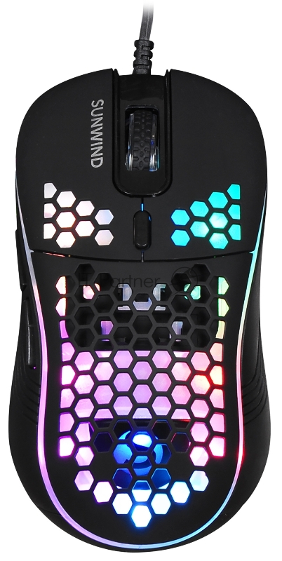 Мышь SunWind SW-M800G черный оптическая (3200dpi) USB для ноутбука (6but)