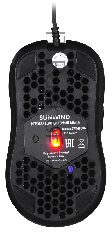 Мышь SunWind SW-M800G черный оптическая (3200dpi) USB для ноутбука (6but)
