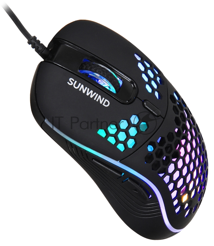 Мышь SunWind SW-M800G черный оптическая (3200dpi) USB для ноутбука (6but)