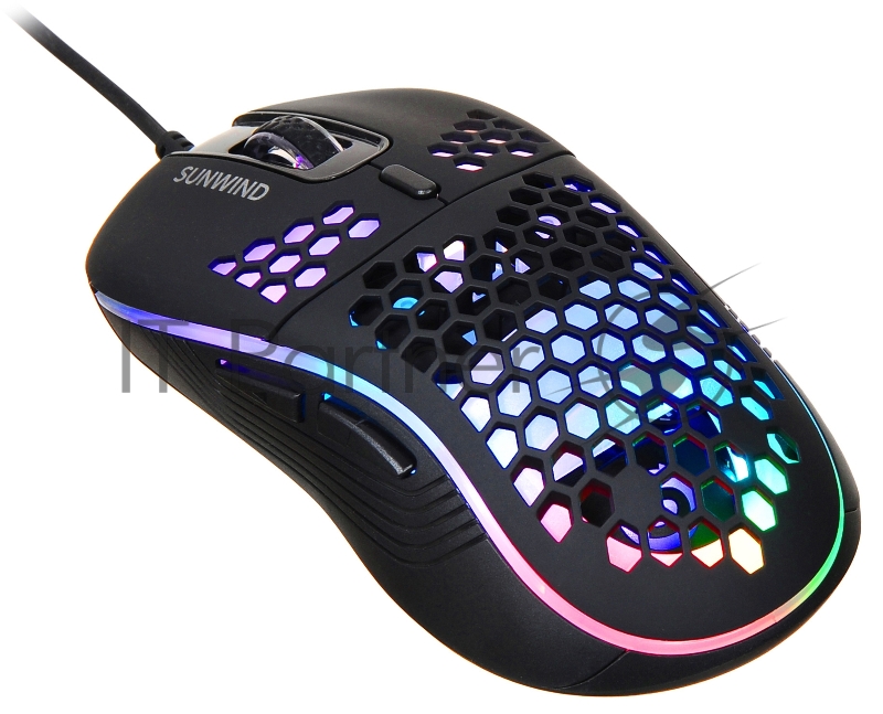 Мышь SunWind SW-M800G черный оптическая (3200dpi) USB для ноутбука (6but)