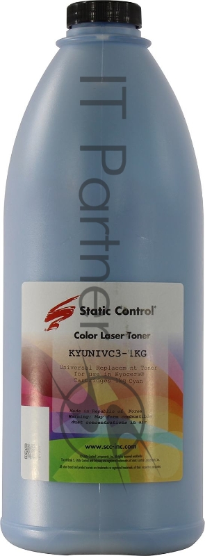 Тонер Static Control KYUNIVC3-1KG голубой флакон 1000гр. для принтера Kyocera Cartridges