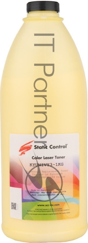 Тонер Static Control KYUNIVY3-1KG желтый флакон 1000гр. для принтера Kyocera FSC5100DN/TA250ci