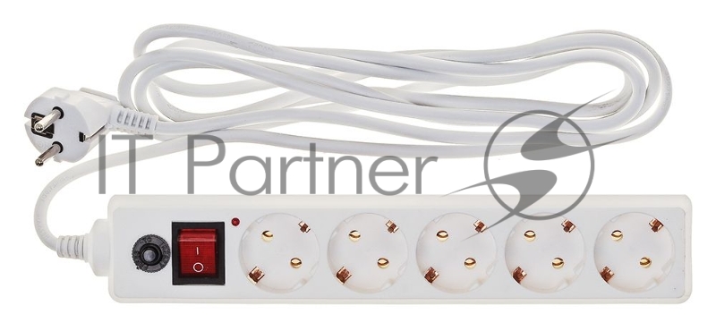 Сетевой фильтр Buro 500SH-3-W 3м (5 розеток) белый (коробка)