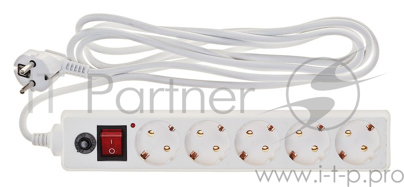 Сетевой фильтр Buro 500SH-3-W 3м (5 розеток) белый (коробка)