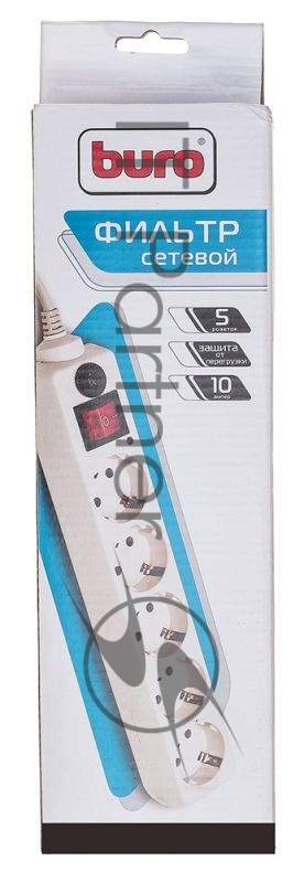Сетевой фильтр Buro 500SH-3-W 3м (5 розеток) белый (коробка)