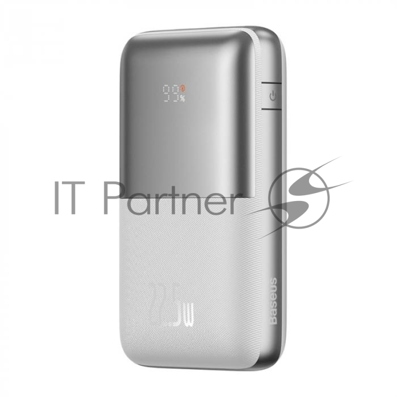 Внешний аккумулятор BASEUS Bipow Pro Digital Display Fast Charge 22.5W Overseas Edition, 3.0A (20000 mAh), белый