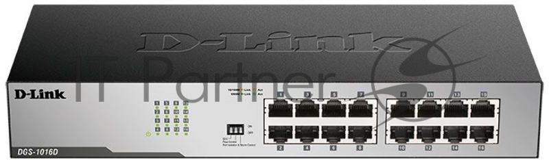 Коммутатор D-Link DGS-1016D/I 16G неуправляемый