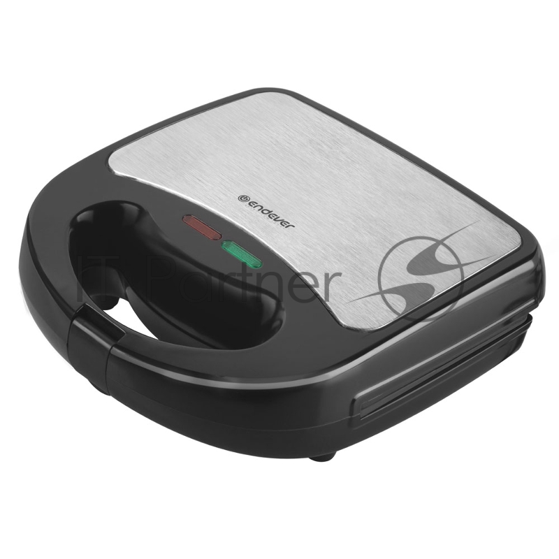 Сэндвичница электрическая Endever Skyline SM-28, черный/стальной, мощность 850 Вт, на 4 бутер., автом. терморегулятор, размеры 23,7*23,8 см, 6 шт/уп