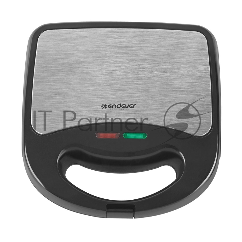 Сэндвичница электрическая Endever Skyline SM-28, черный/стальной, мощность 850 Вт, на 4 бутер., автом. терморегулятор, размеры 23,7*23,8 см, 6 шт/уп