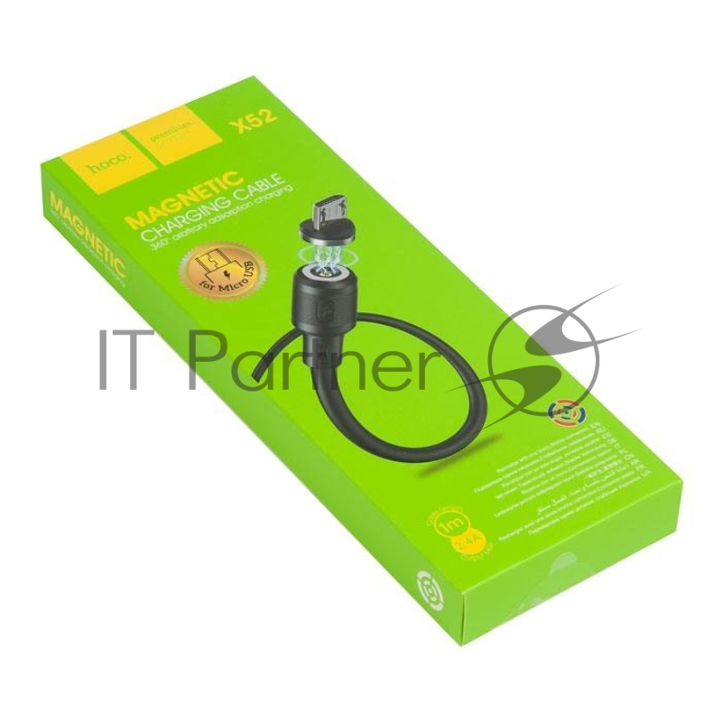 Кабель USB HOCO X52 Sereno магнитный для Micro-USB, 2.4А, длина 1.0м, черный