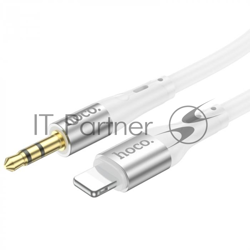Аудиокабель HOCO UPA22 iP silicone, 3.5мм - lightning, 1.0м, белый