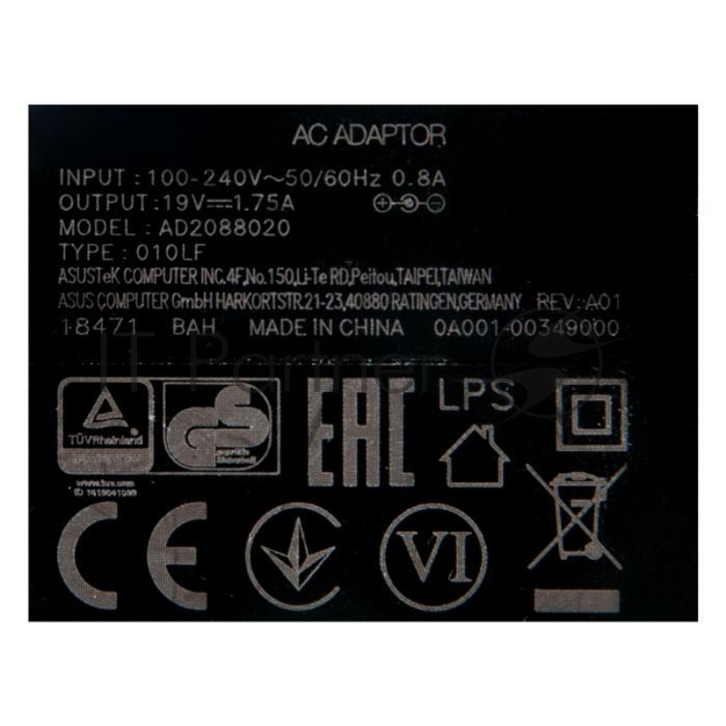 Блок питания оригинал, для ноутбука ASUS 19V, 1.75A, 33W, 4.0x1.35