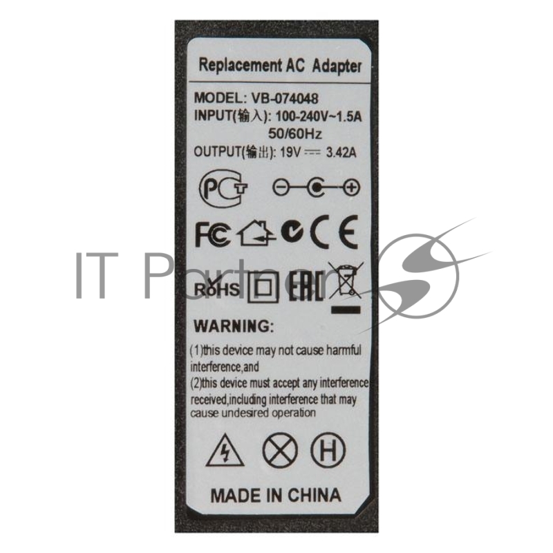 Блок питания для монитора и телевизора LCD 19V 3.42A 65W 6.5x4.4мм