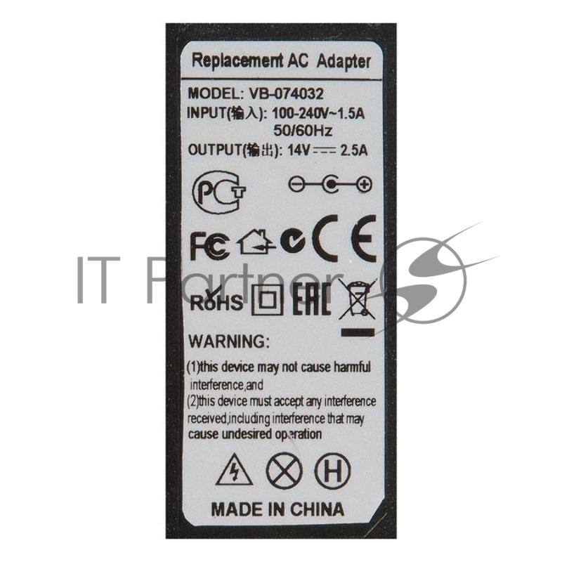 Блок питания для монитора и телевизора LCD 14V 2.5A 35W 6.5x4.4 мм