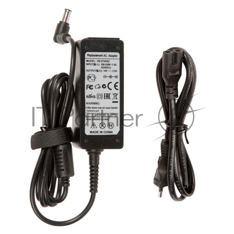 Блок питания для монитора и телевизора LCD 14V 2.5A 35W 6.5x4.4 мм