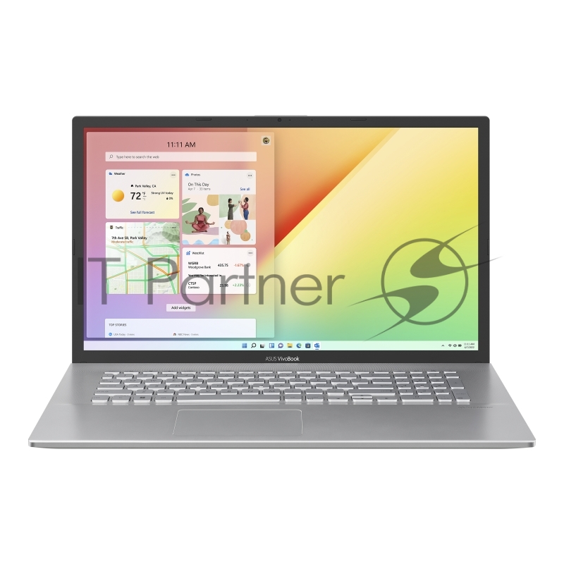 Ноутбук ASUS VivoBook X712JA i5-1035G1 12Gb HDD 1Tb Intel UHD Graphics 17,3 HD+ Cam 32Вт*ч Win11S(ENG) KBD RUENG Серебристый X712JA-212.V17WN