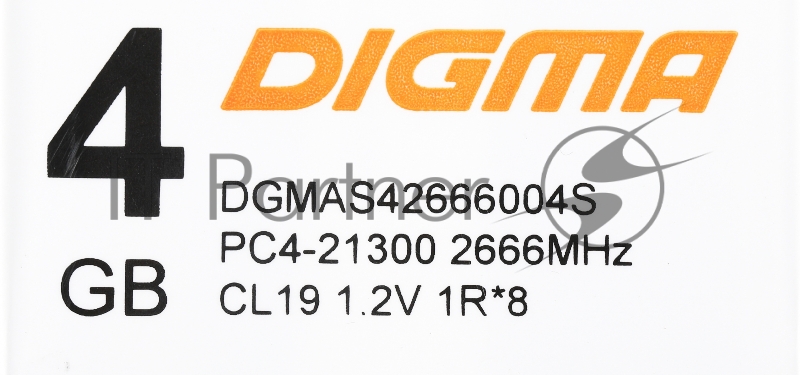 Память DDR4 4Gb 2666MHz Digma DGMAS42666004S RTL PC4-21300 CL19 SO-DIMM 260-pin 1.2В single rank