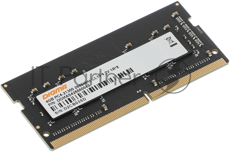 Память DDR4 4Gb 2666MHz Digma DGMAS42666004S RTL PC4-21300 CL19 SO-DIMM 260-pin 1.2В single rank