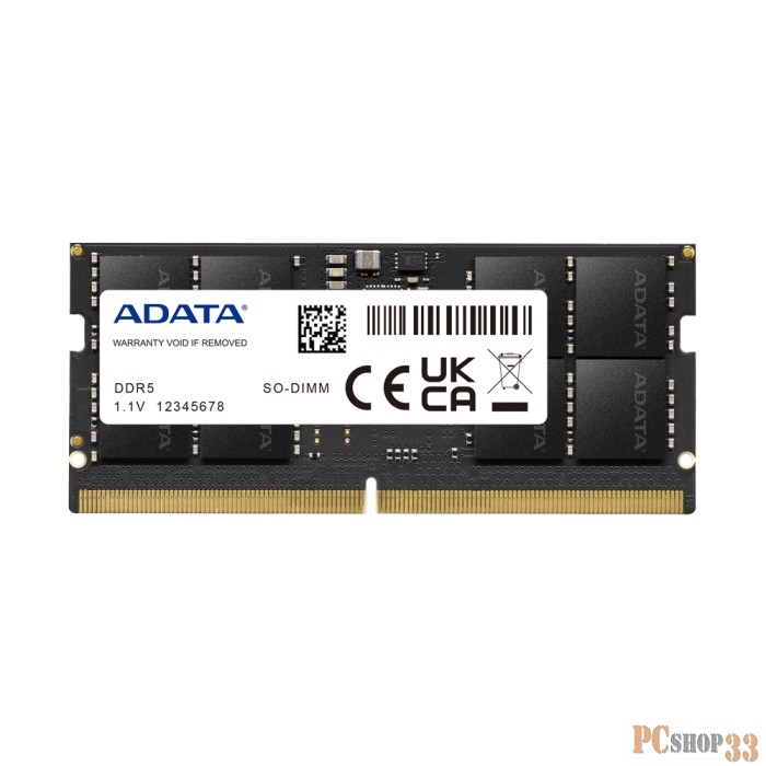 Оперативная память SODIMM ADATA DDR5 16GB 4800 1x16 ГБ (AD5S480016G-S)