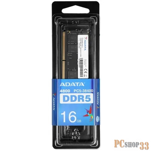 Оперативная память SODIMM ADATA DDR5 16GB 4800 1x16 ГБ (AD5S480016G-S)