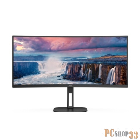 МОНИТОР 34 AOC CU34V5C Black (VA, изогнутый, 3440x1440, 100Hz, 4 ms, 178°/178°, 300 cd/m, 20M:1, +HDMI 2.0, +DP)