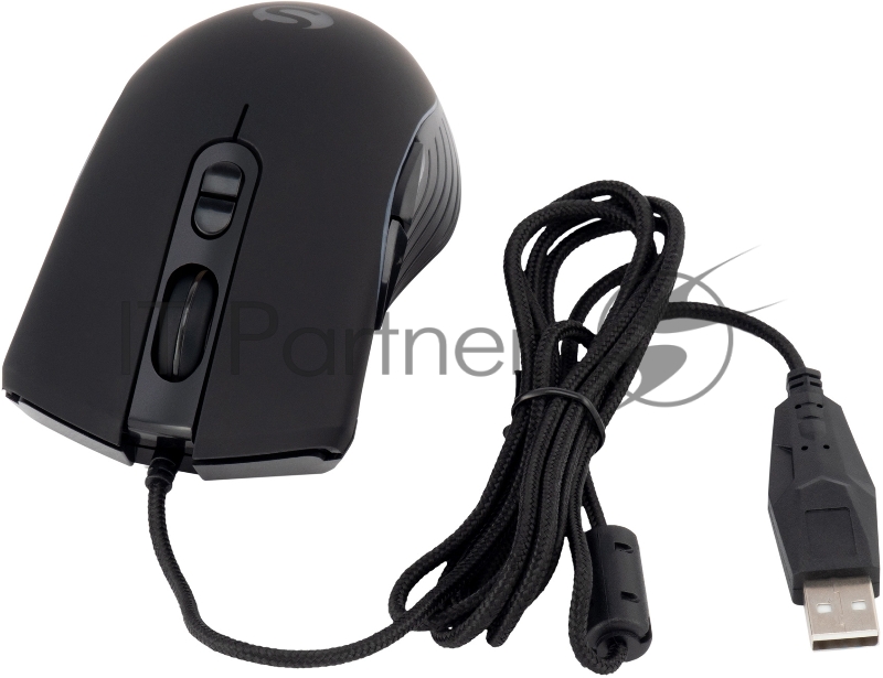 Мышь SunWind SW-M710G черный оптическая (3200dpi) USB для ноутбука (7but)