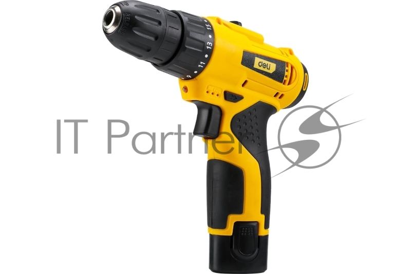 Дрель-шуруповерт аккумуляторная Deli DL-DZ12-E1A1 (1АКБ+ЗУ, 12В, 1,5А*ч, 22Нм, картон)