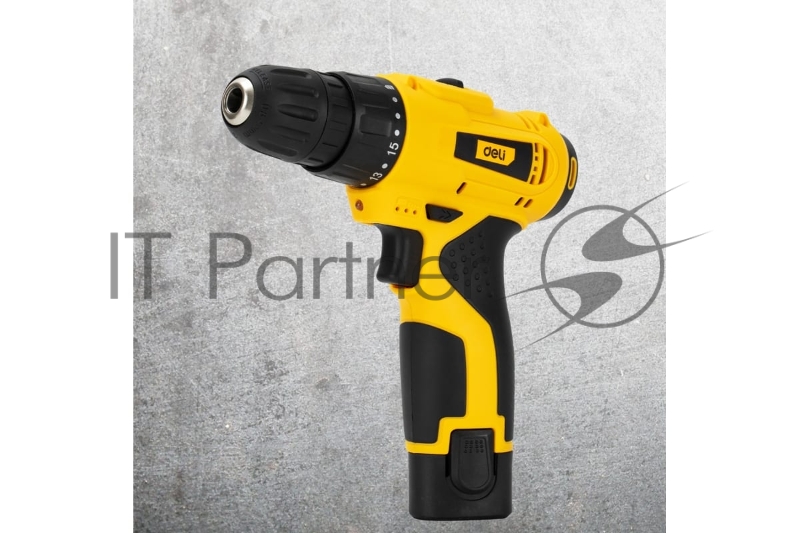 Дрель-шуруповерт аккумуляторная Deli DL-DZ12-E2D1 (2АКБ+ЗУ, 12В, 1,5А*ч, 22Нм, картон)