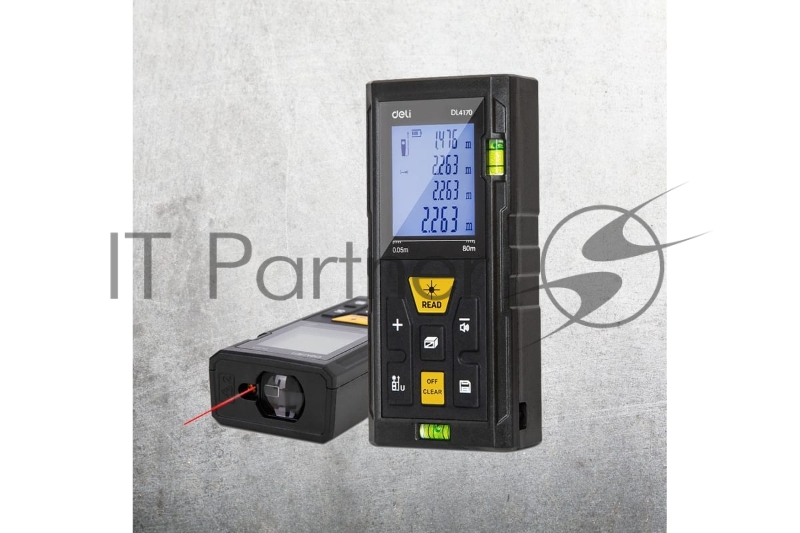 Лазерный дальномер Deli DL4170 (Диапазон измерения 0,05~80м, точность измерения: ±3мм)