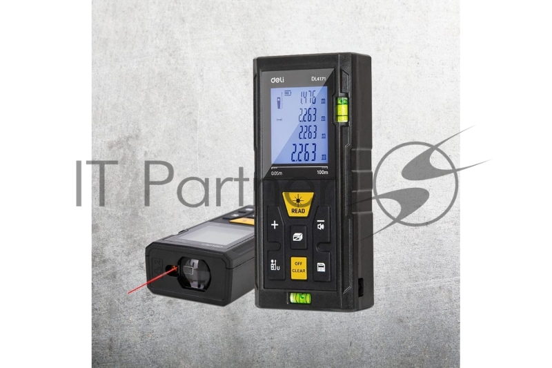 Лазерный дальномер Deli DL4171 (Диапазон измерения 0,05~100м, точность измерения: ±3мм)