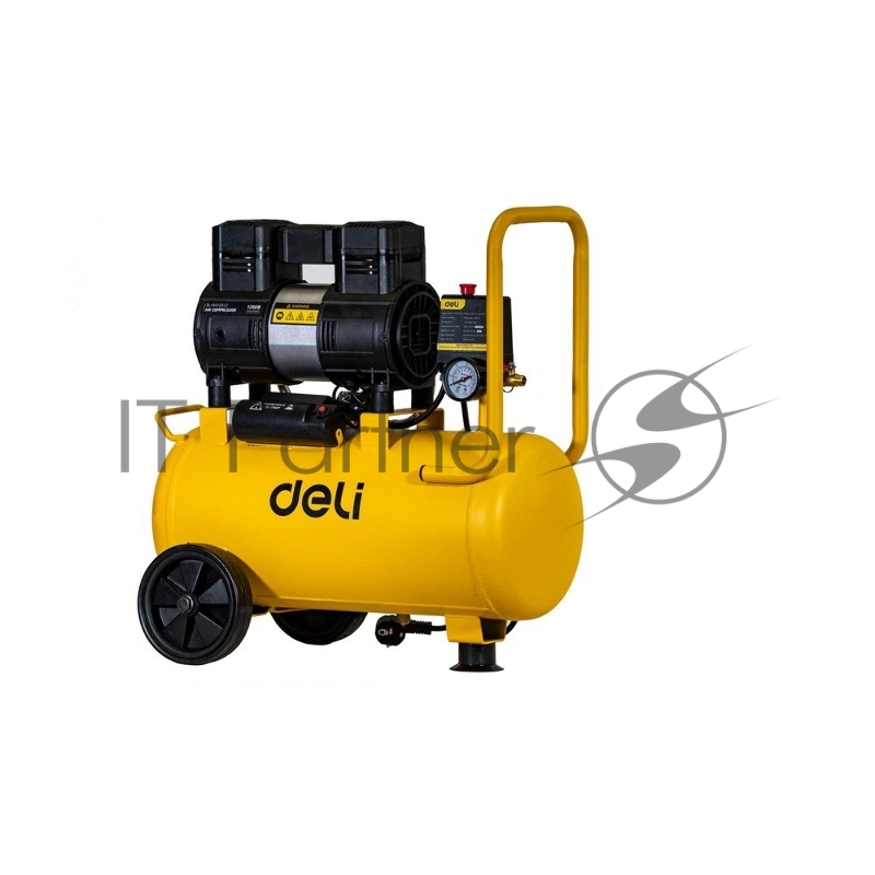 Компрессор воздушный безмаслянный Deli DL-WKY25-E1 (мощность 1,2кВт, 25литров, 80л/мин, 7атм, 2800об/мин)