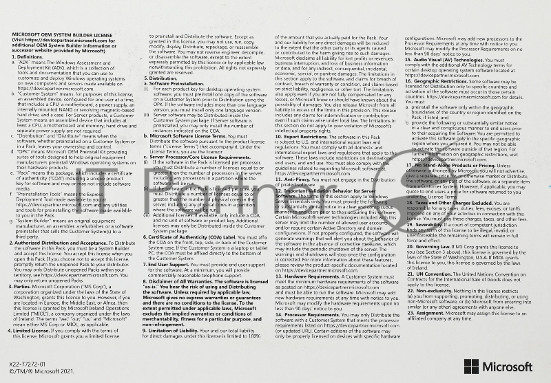 Лицензия OEM WIN 11 PRO 64B ENG 1PK FQC-10528 MS