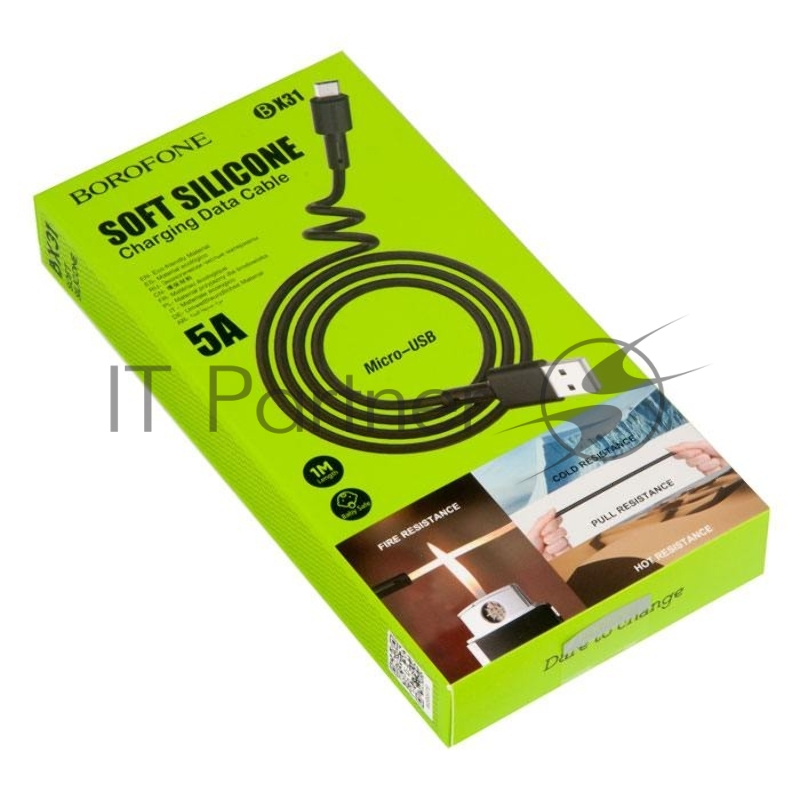 Кабель USB BOROFONE BX31 для Micro USB, 2.4А, длина 1м, черный