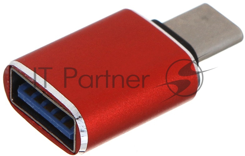 Переходник GCR USB Type C на USB 3.0, M/AF, красный, GCR-52298