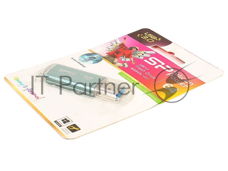 Флеш Диск Silicon Power 64Gb Marvel M01 SP064GBUF3M01V1B USB3.0 синий