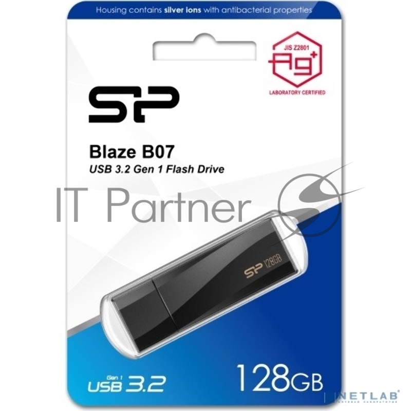 Накопитель USB SILICON POWER 128GB Blaze B07 Type-A USB 3.2 Gen 1, Black