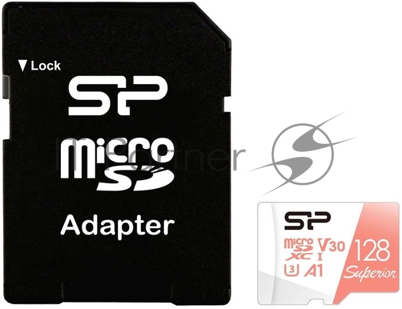 Флеш карта microSD 128GB Silicon Power Superior A1 microSDXC Class 10 UHS-I U3 100/80 Mb/s (SD адаптер)