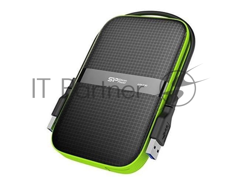 Внешний жесткий диск Silicon Power USB 3.0 4Tb SP040TBPHDA60S3K A60 Armor 2.5 черный/зеленый